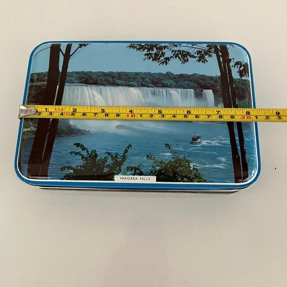 VINTAGE Riley's Toffee Niagara Falls Rectangular Tin Decor Storage Landmarks - Picture 17 of 17